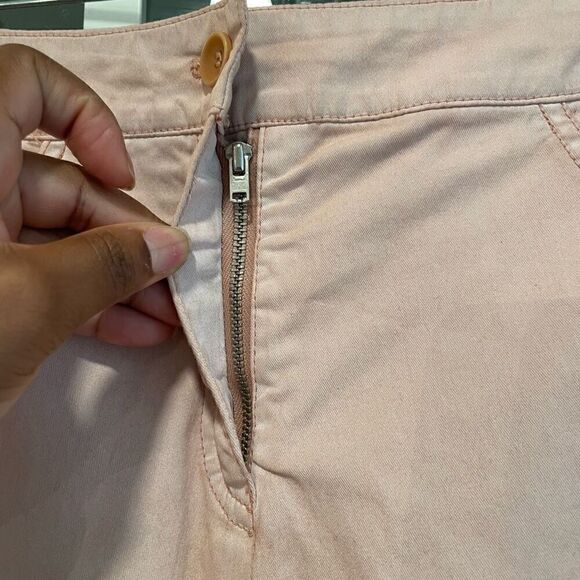 OSKA Womens Flat Front Pants Size 2 Pink Garment Dye Matte Finish Slow Fashion - Picture 6 of 10